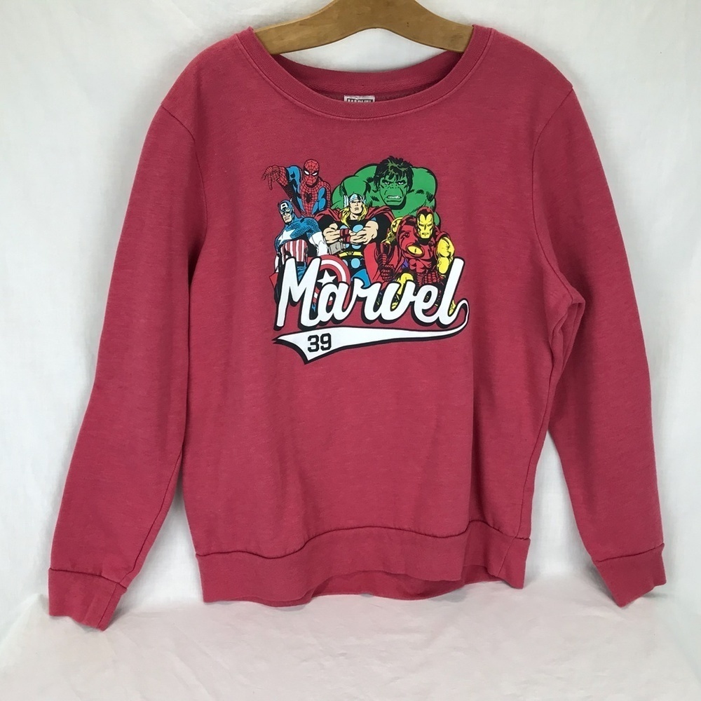 Marvel Comics pink crewneck pullover sweatshirt